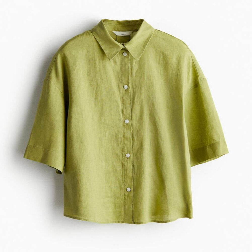 H&M 100% Linen Oversized Boxy Shirt size M